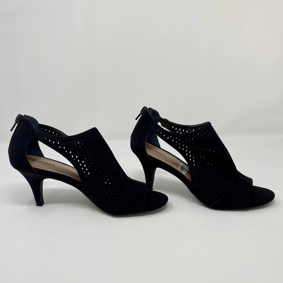 Style & Co. Shoes - Style & Co Haddie Ankle Shooties Peep Toe Shoes Sandals Heels Black 6.5M